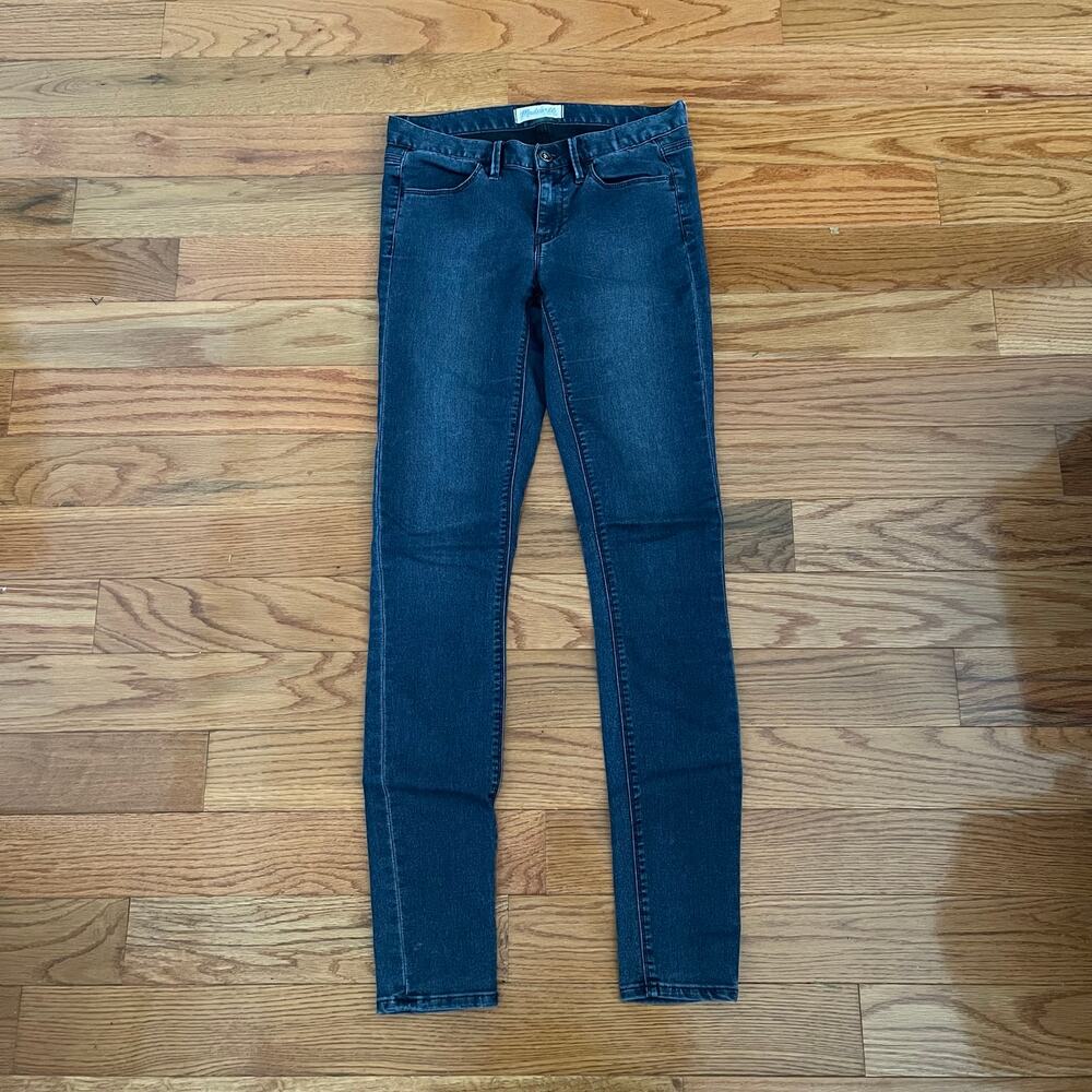 Madewell Low Rise Skinny Jeans Blue Stretch Denim Y2K 7.5" Rise 26 Dark Wash